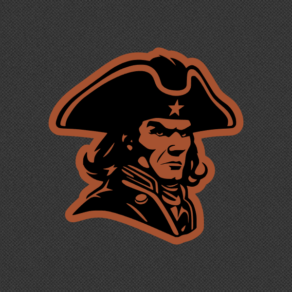 Patriot 1 Mascot Leatherette Hat Patch