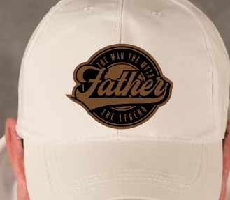 The Man the Myth with banner font Leatherette Hat Patch