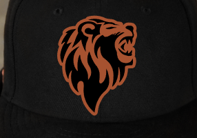 Lion Head Mascot Leatherette Hat Patch