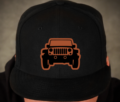 Outdoor Vehicle Outline Leatherette Hat Patch