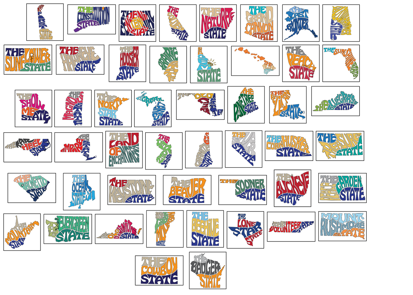 State Nicknames Hat Patch