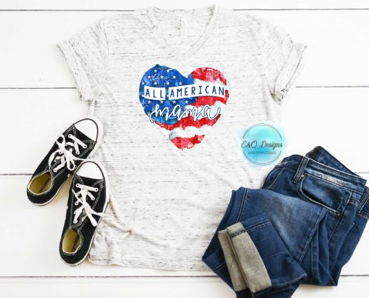 All American Mama Screen Print Transfer