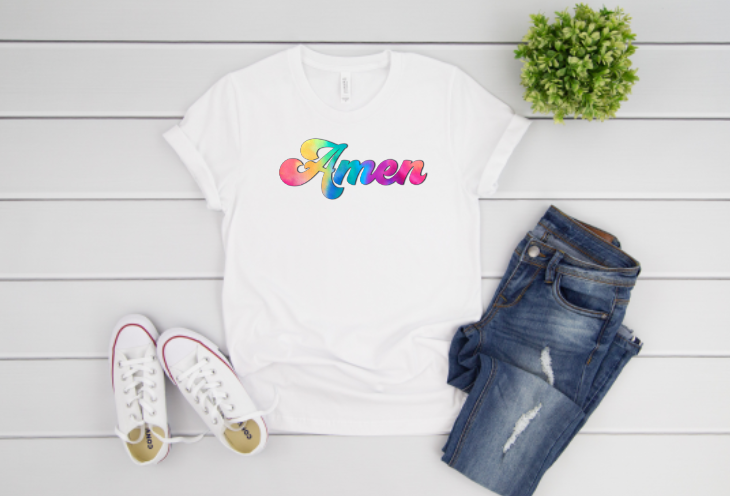 Amen Tie Dye Sublimation Transfer