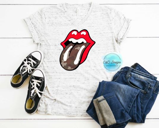 Camo Lips Sublimation Transfer