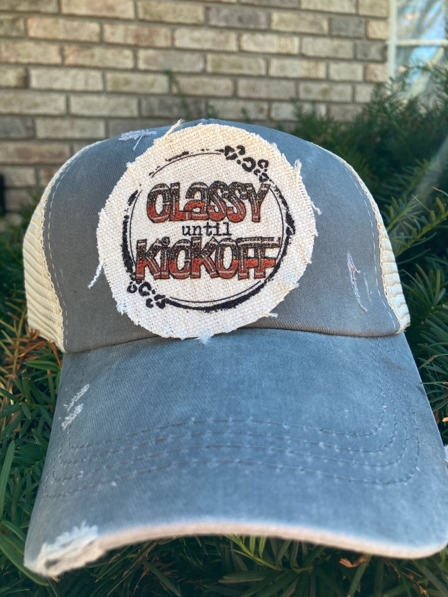 Classy Until Kickoff Round Hat Patch
