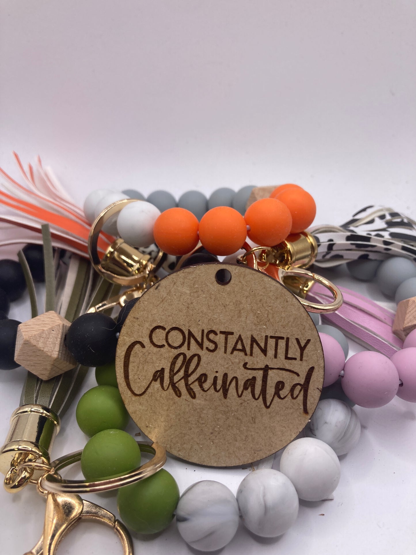 Constantly Caffeinated Wooden Accessory Token