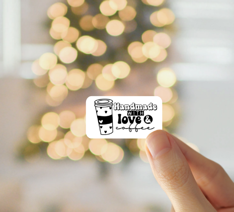 Handmade with Love and Coffee Thermal Sticker Set