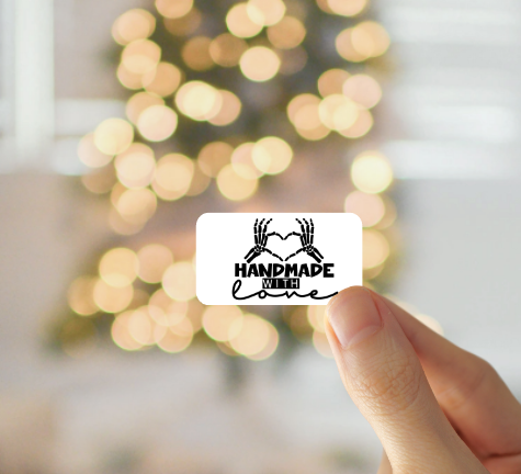 Handmade With Love Heart Thermal Sticker Set