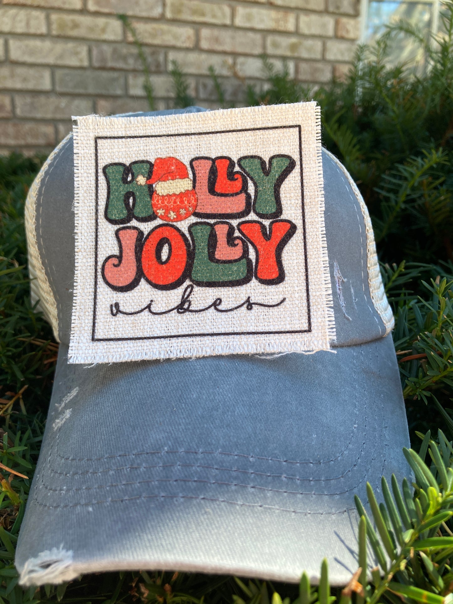 Holly Jolly Vibes Hat Patch