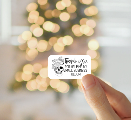 Thank You For Helping My Business Bloom Thermal Sticker Set