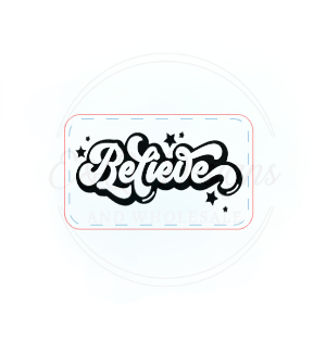 Believe Retro Small Leatherette Hat Patch