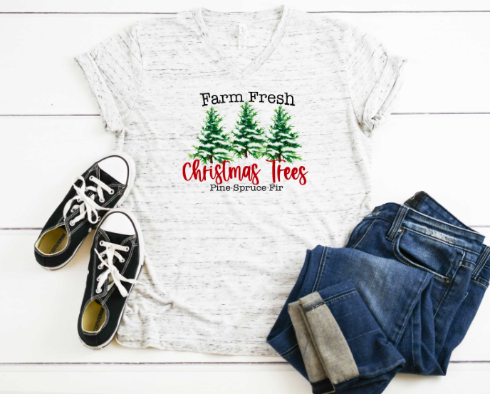 Farm Fresh Christmas Trees Sublimation Transfer