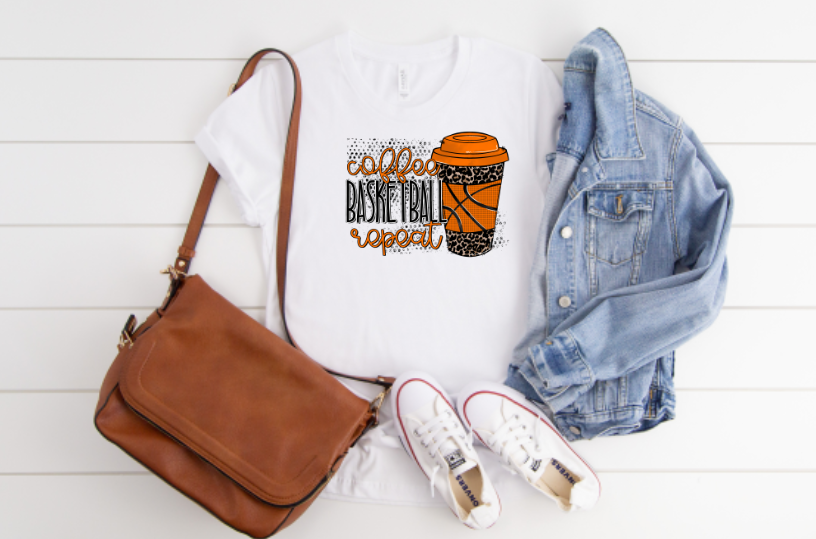 Coffee Basketball Repeat Sublimation Transfer