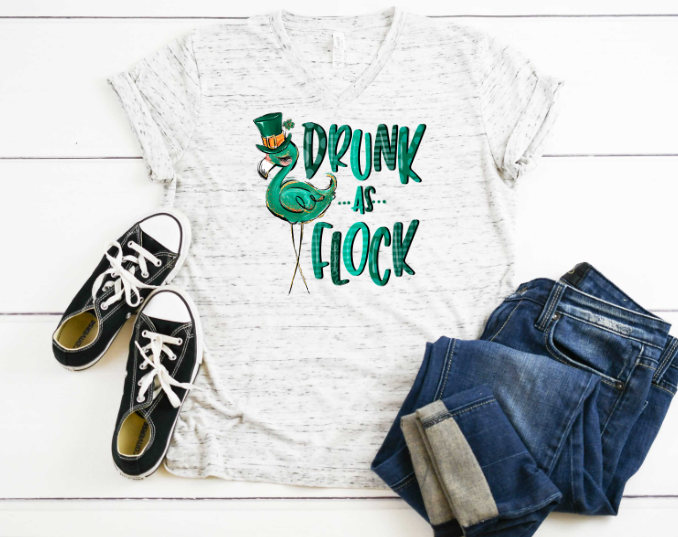 Drunk as Flock Sublimation Transfer
