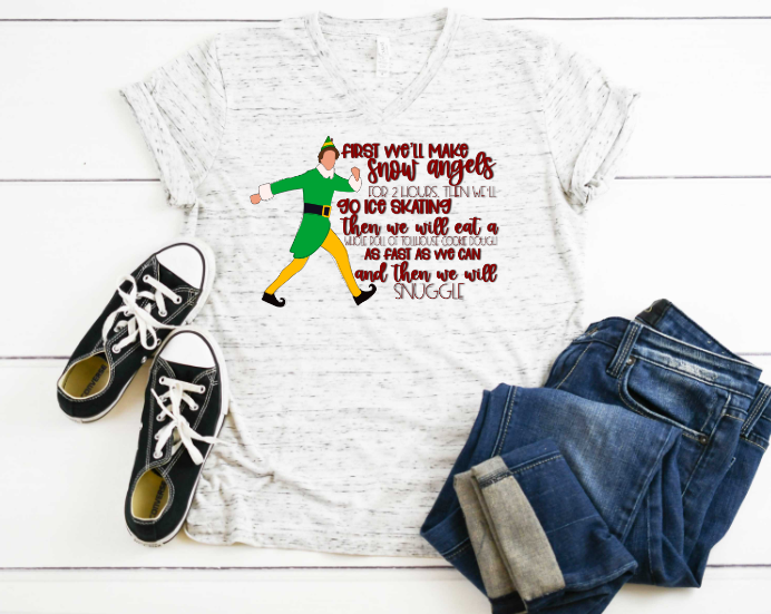 Elf Snow Angels Sublimation Transfer