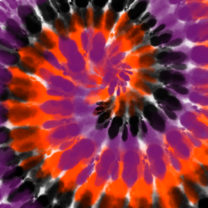 Halloween Tie Dye with White Sublimation Transfer