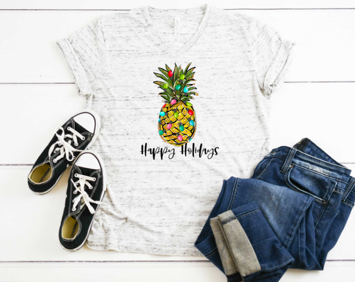 Happy Holidays Pineapple Sublimation Transfer