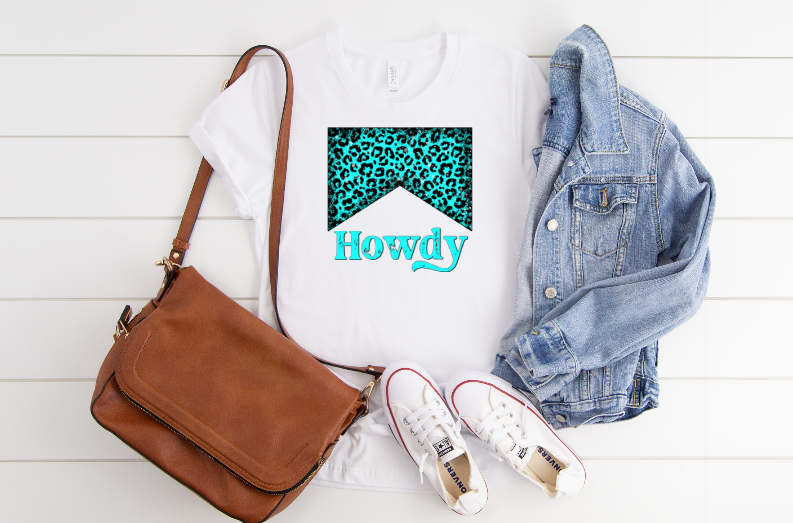Howdy Turquoise Sublimation Transfer
