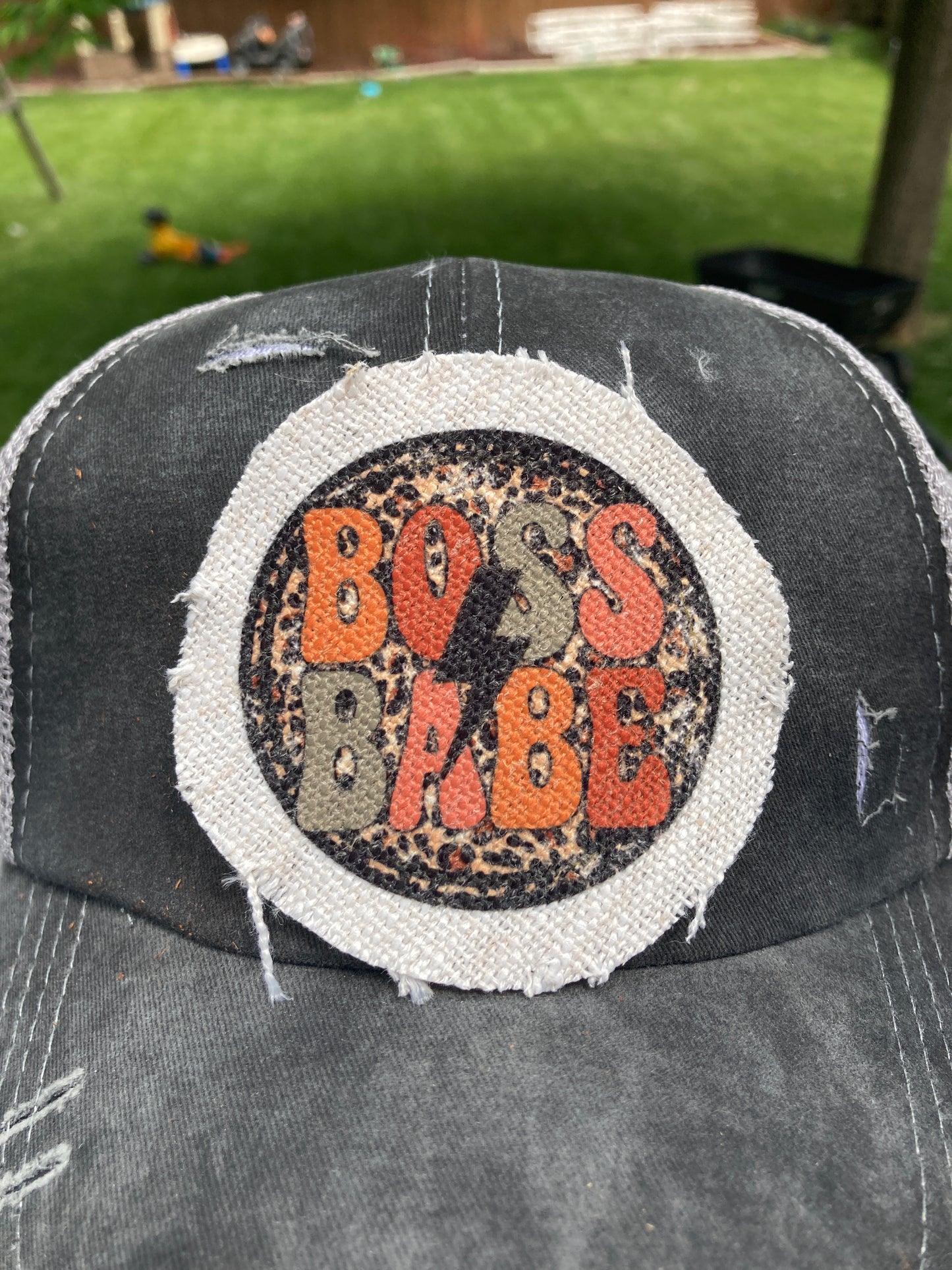 Boss Babe Lightning and Leopard Hat Patch