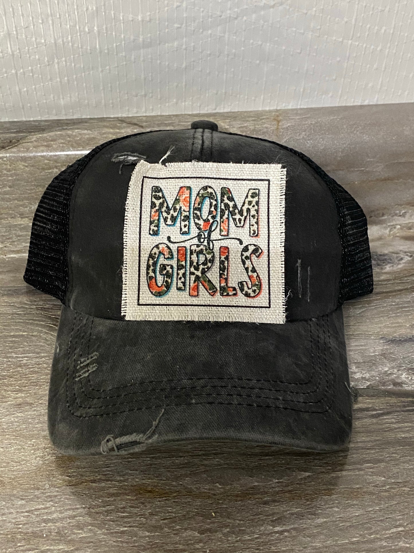 Mom Of Girls Hat Patch