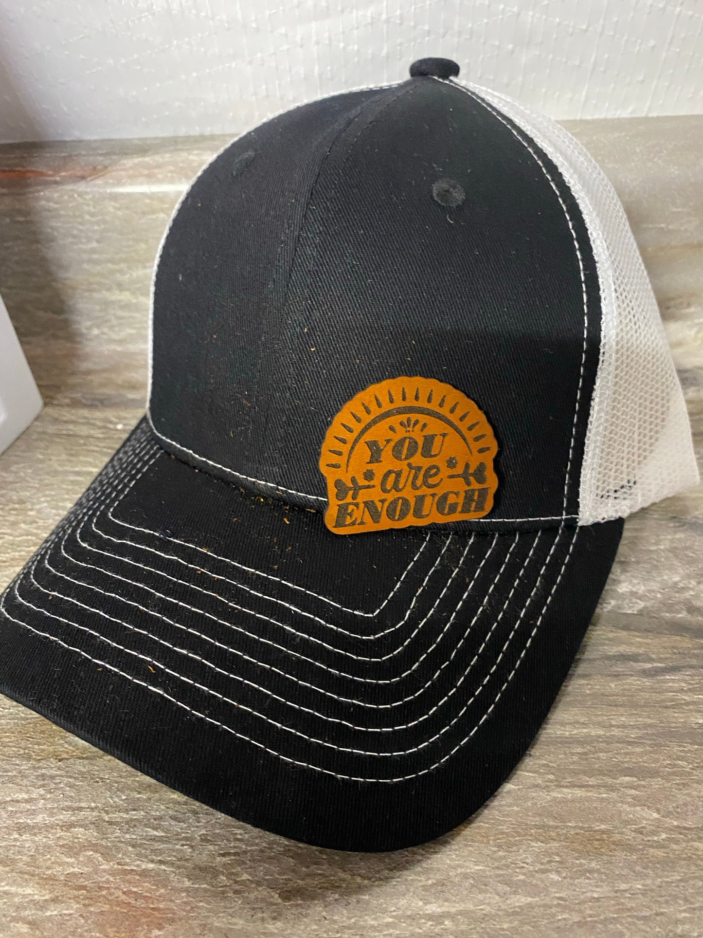 You Are Enough Small Leatherette Hat Patch