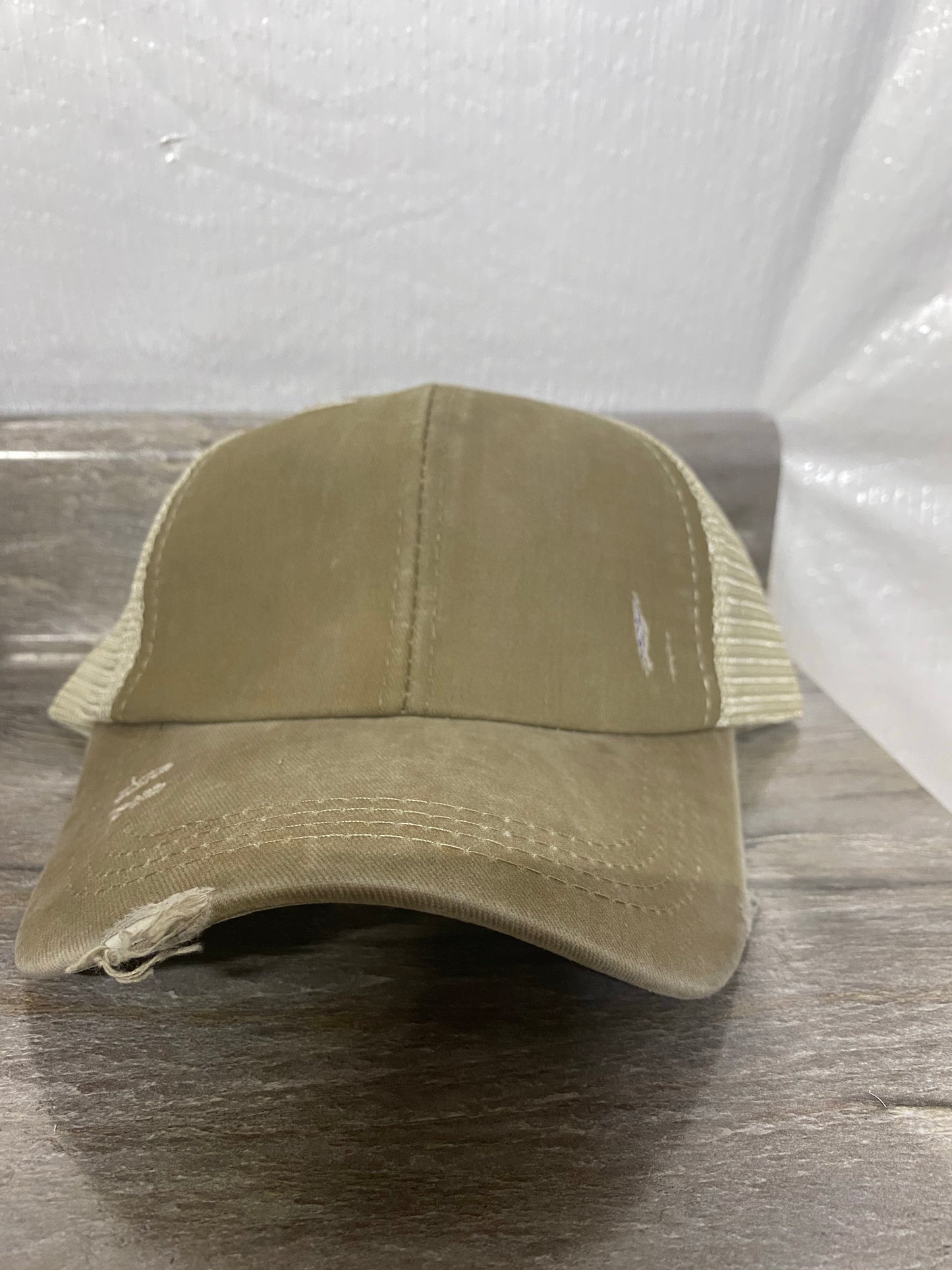 Solid Color Pony Tail Criss Cross Hats