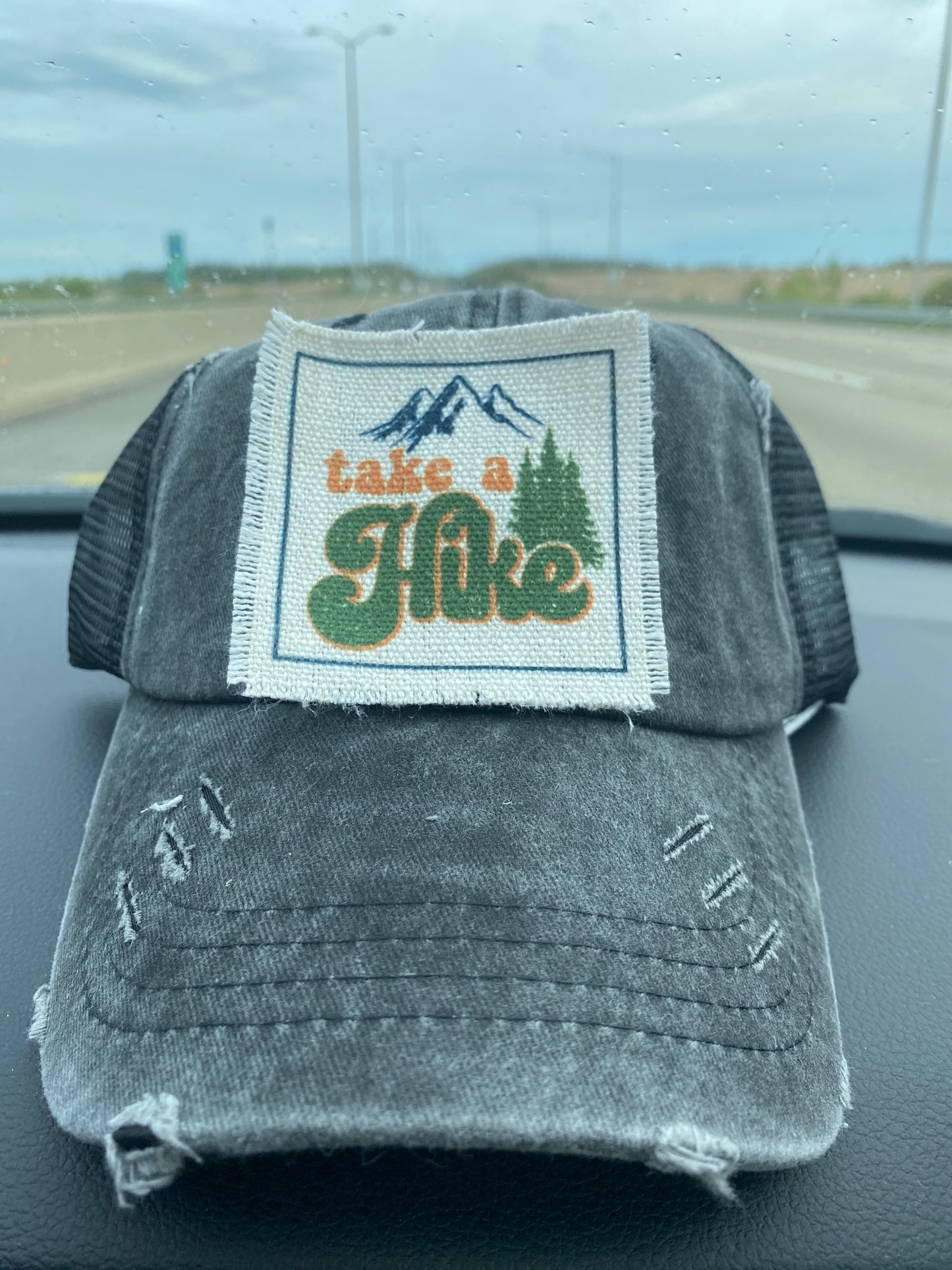 Take A Hike Mountains Hat Patch