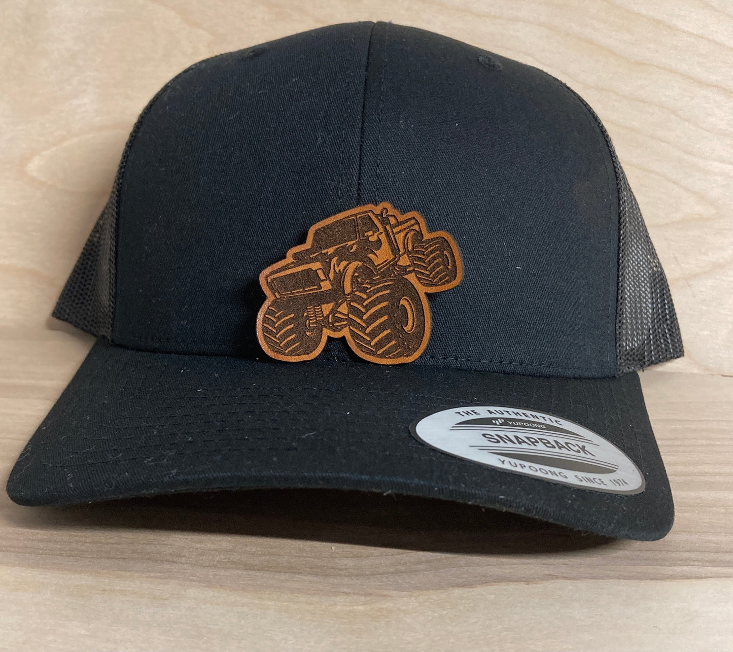Monster Truck Leatherette Hat Patch