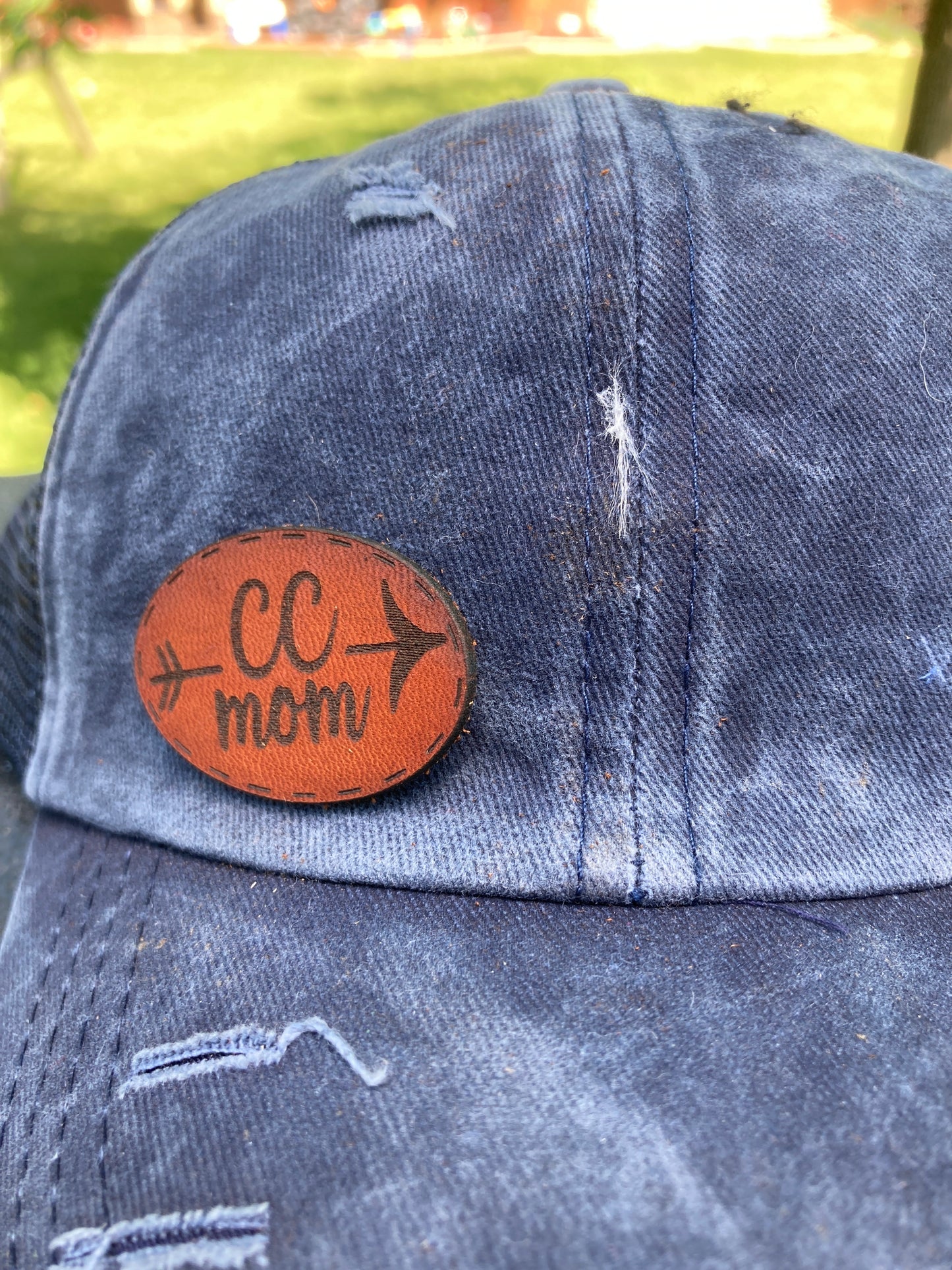 Cross Country Mom Small Leatherette Hat Patch