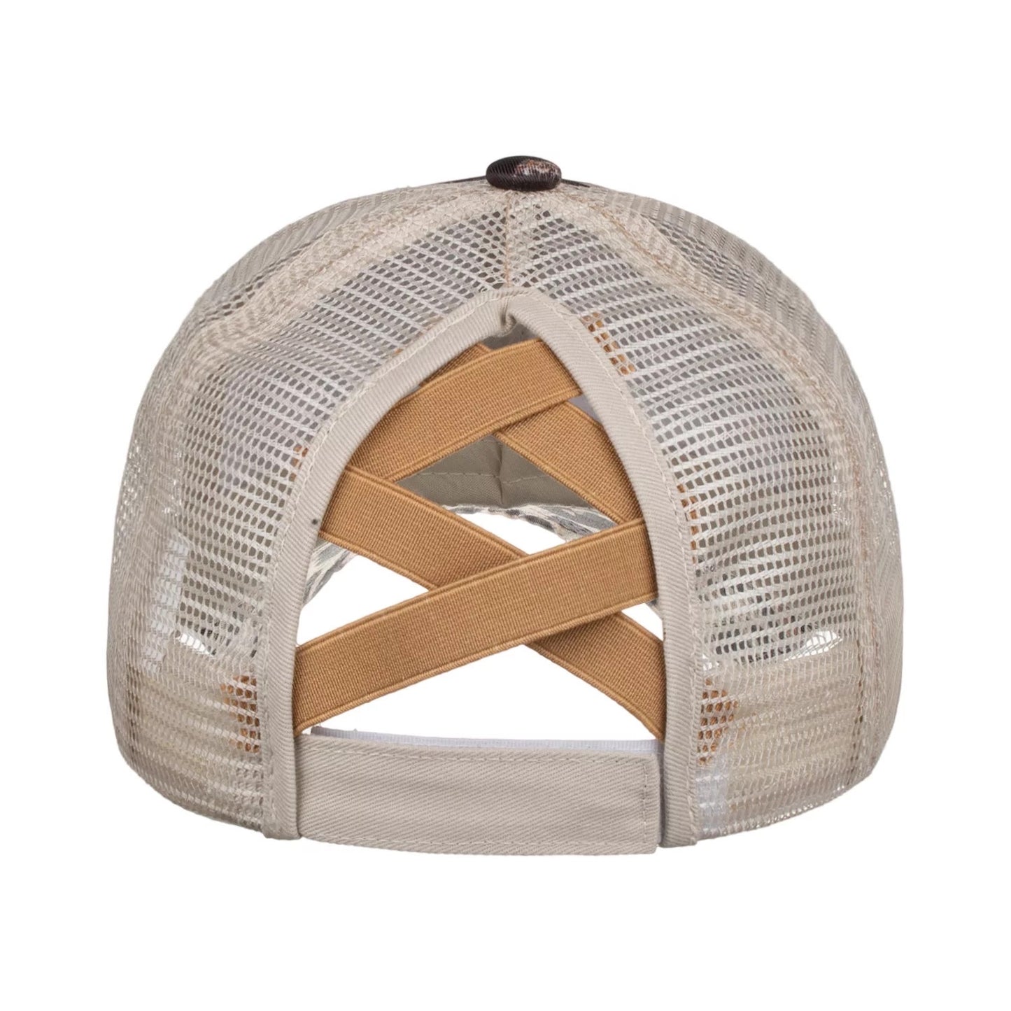 Solid Color Pony Tail Criss Cross Hats