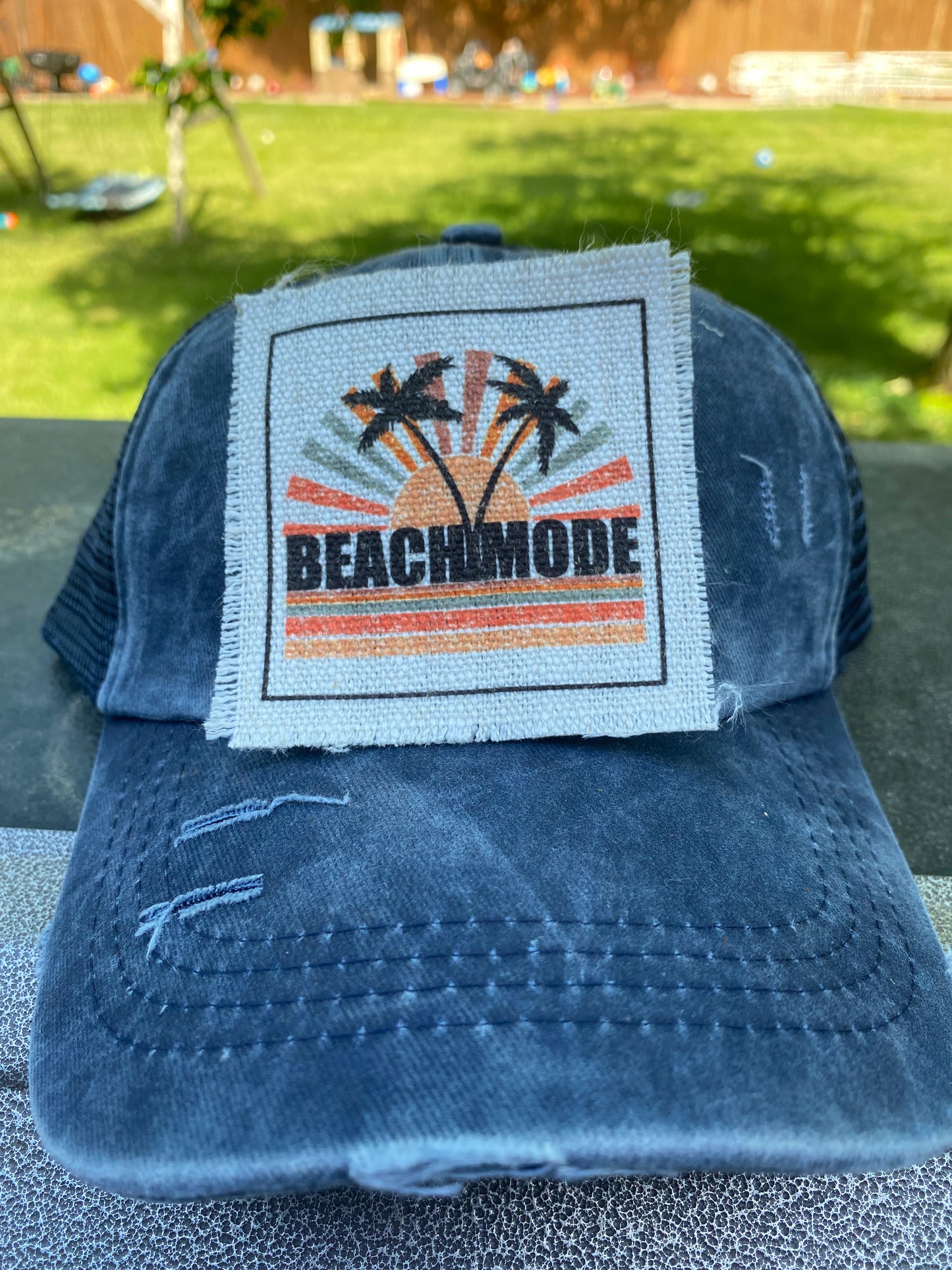 Beach Mode Sunset Rainbow Hat Patch