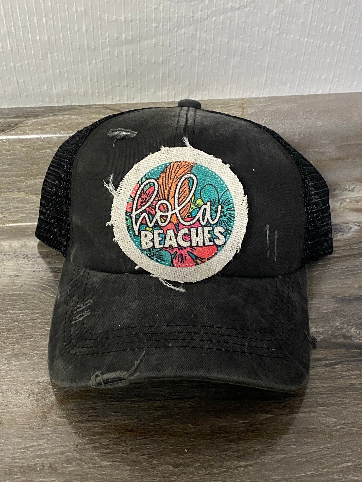 Hola Beachers Hat Patch