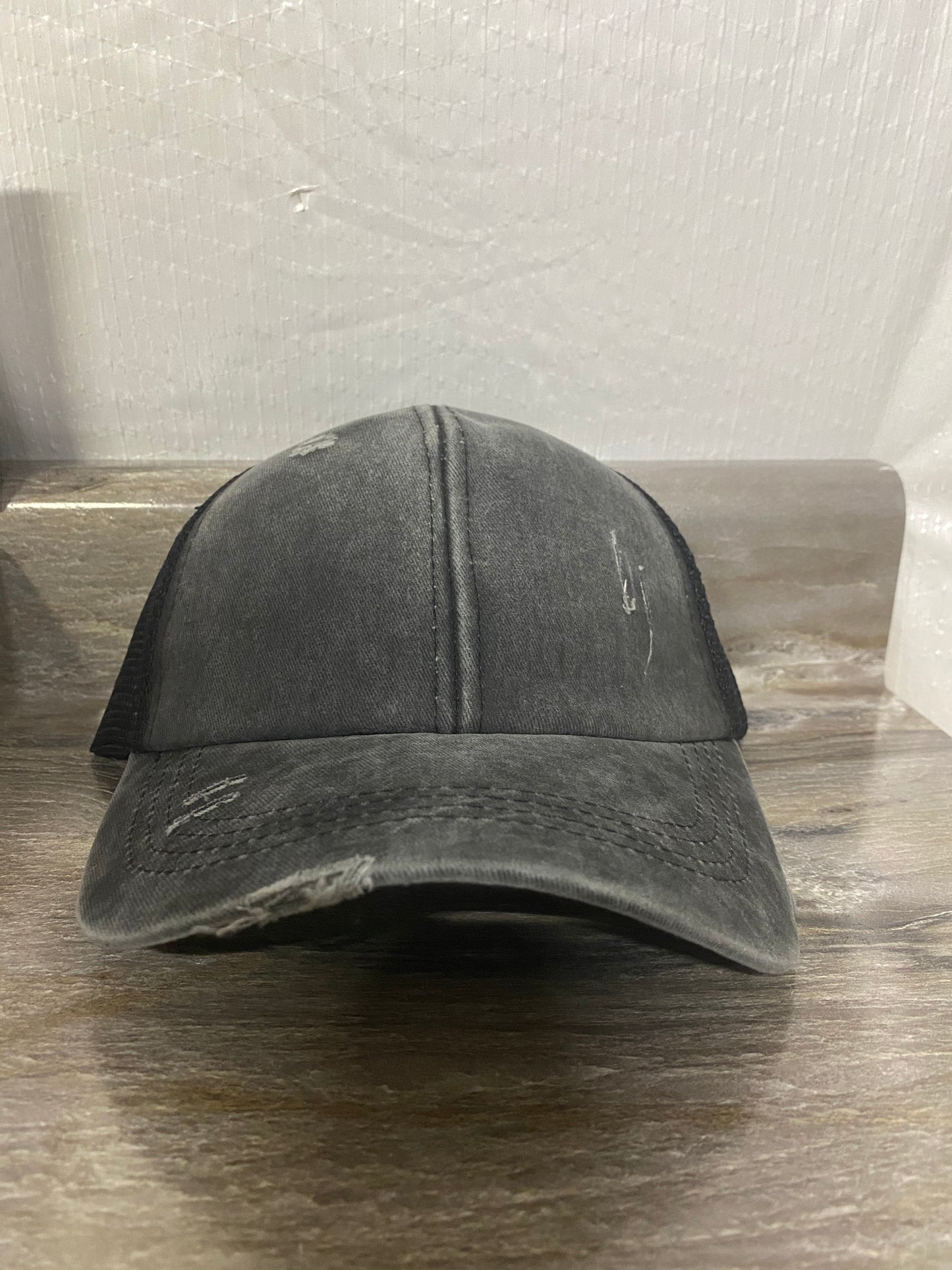 Solid Color Pony Tail Criss Cross Hats