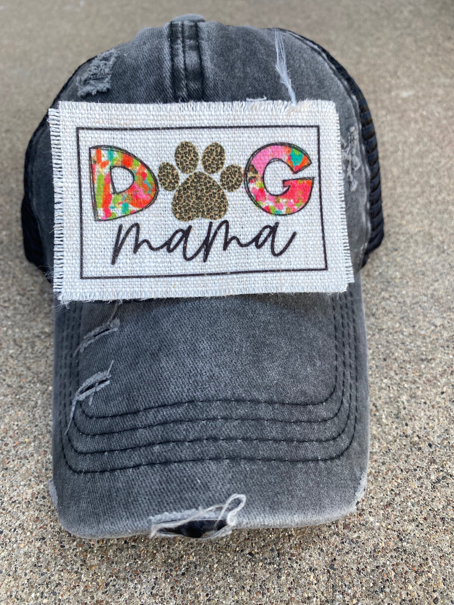 Dog Mama Leopard Paw Hat Patch
