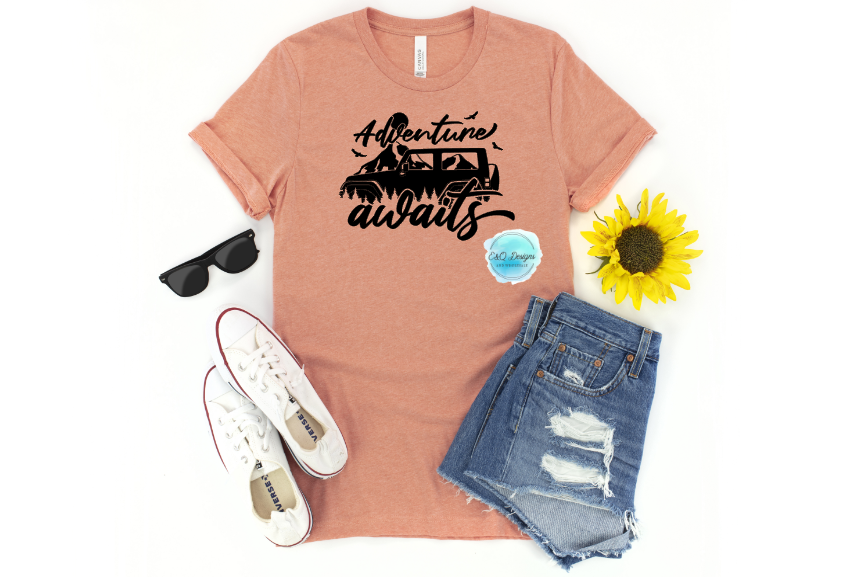 Adventure Awaits Screen Print Transfer