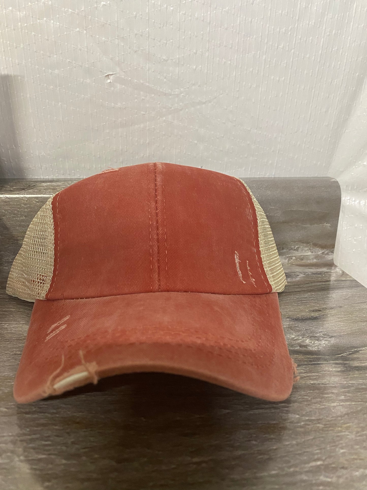 Solid Color Pony Tail Criss Cross Hats