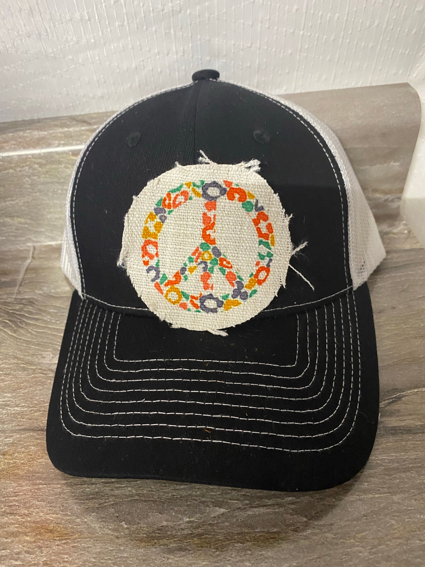Leopard Peace Sign Hat Patch
