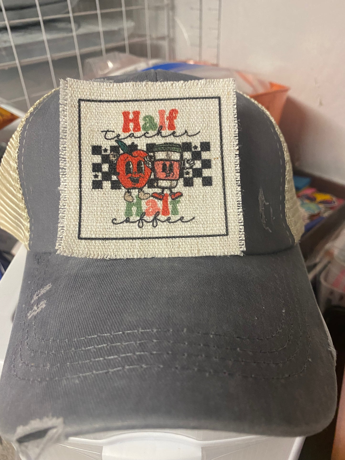 Half Teacher Half Coffee Hat Patch