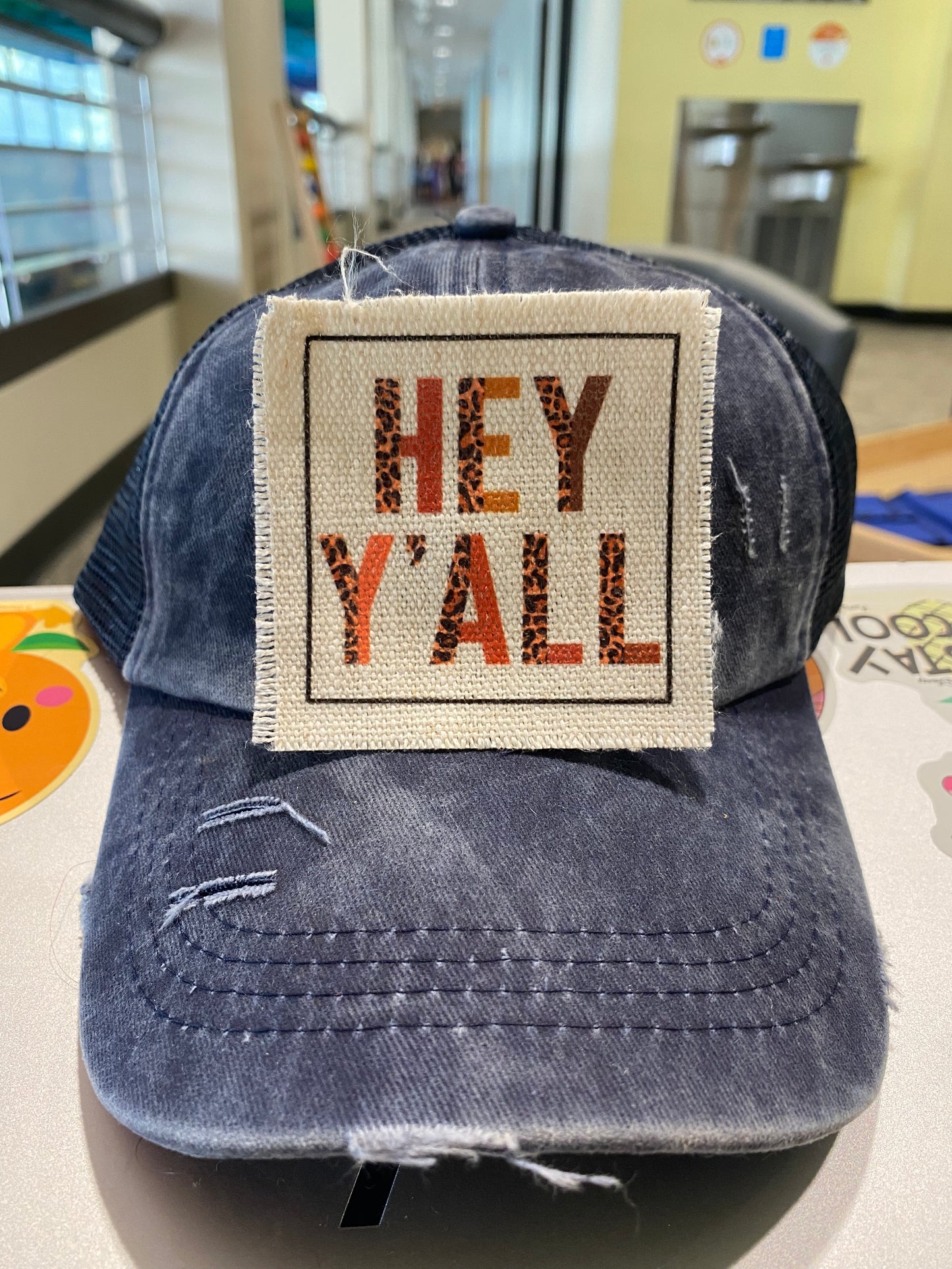 Hey Y'All Leopard Hat Patch