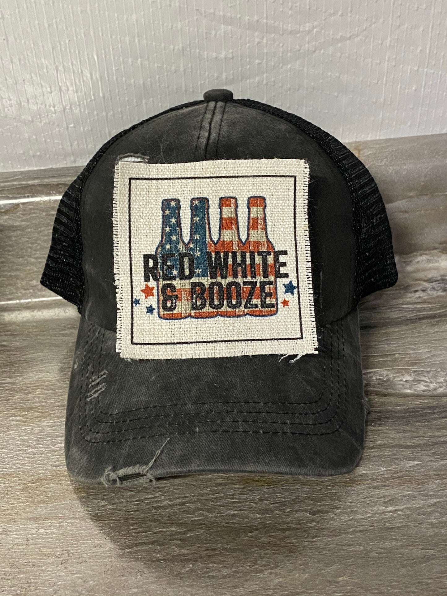 Red White & Booze Hat Patch
