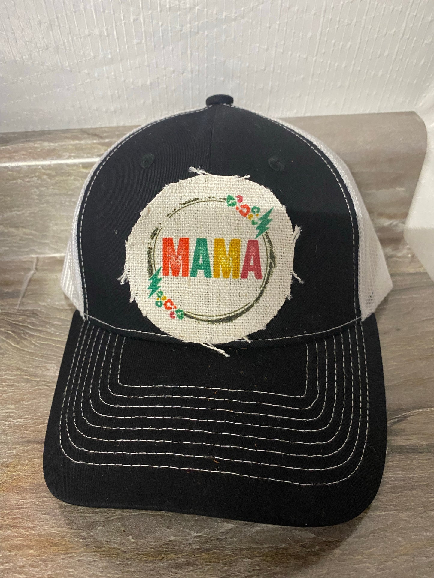 Mama Colorful with Bolt Hat Patch