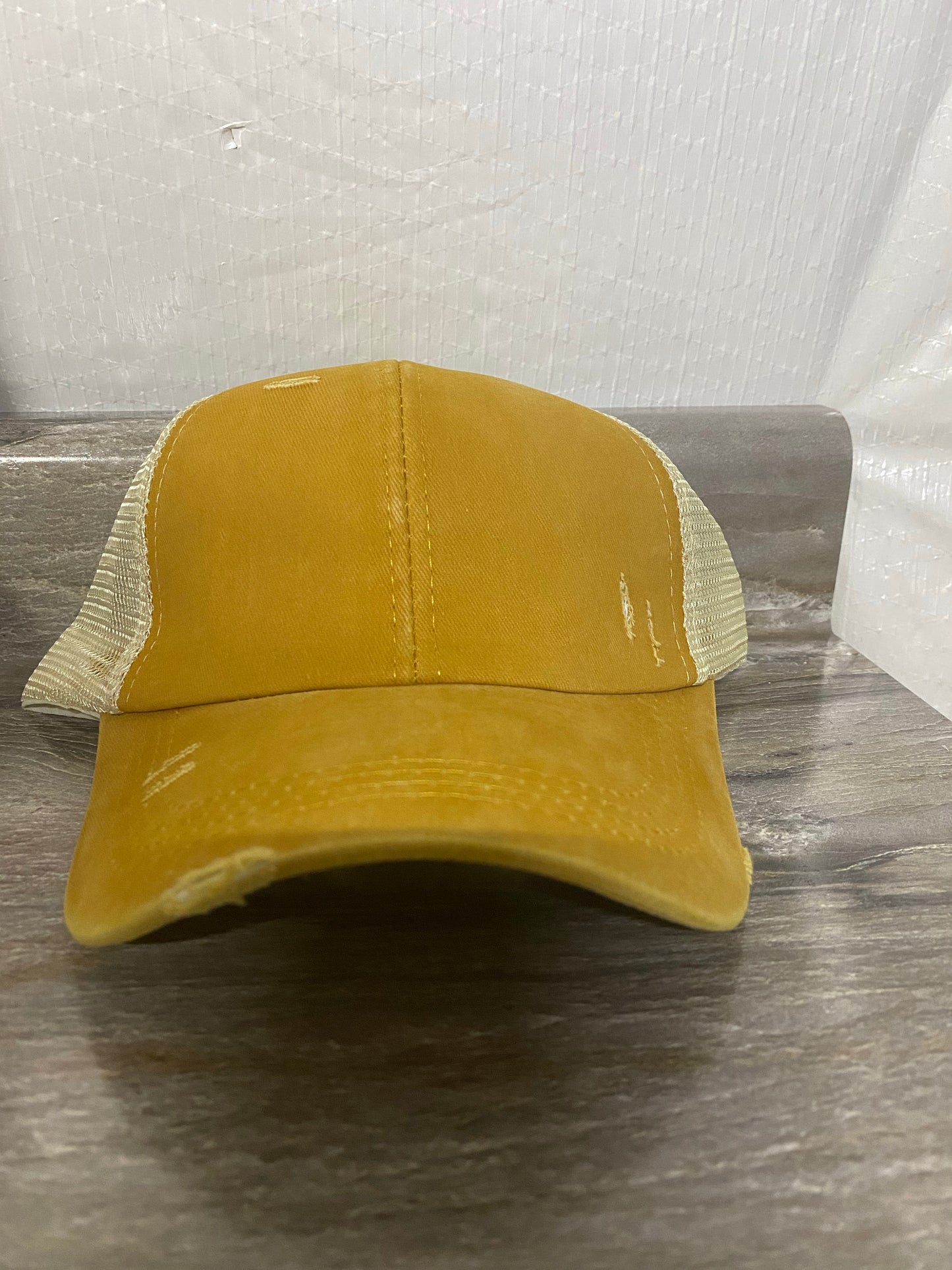 Solid Color Pony Tail Criss Cross Hats