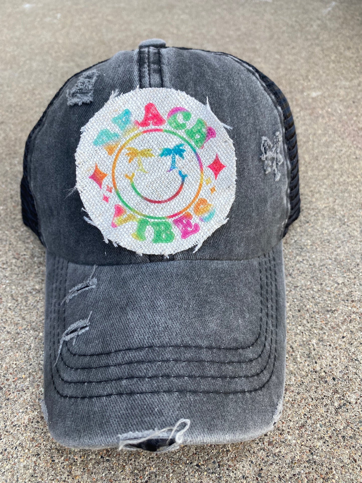 Beach Vibes with Palms Hat Patch