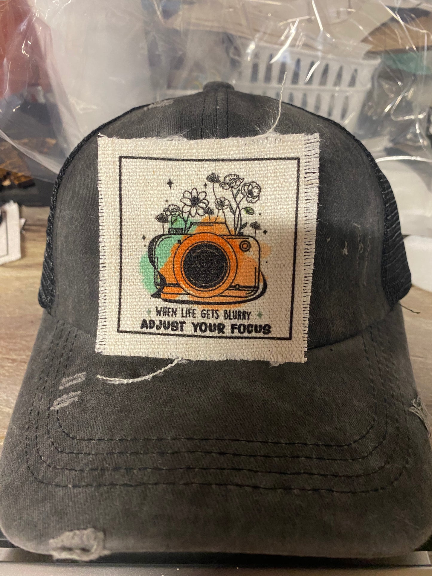 When Life Gets Blurry Adjust Your Focus Hat Patch