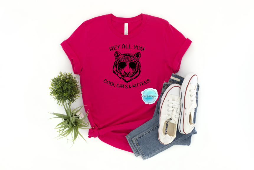 Cool Cats Screen Print Transfer - Carol Baskins - Tiger King