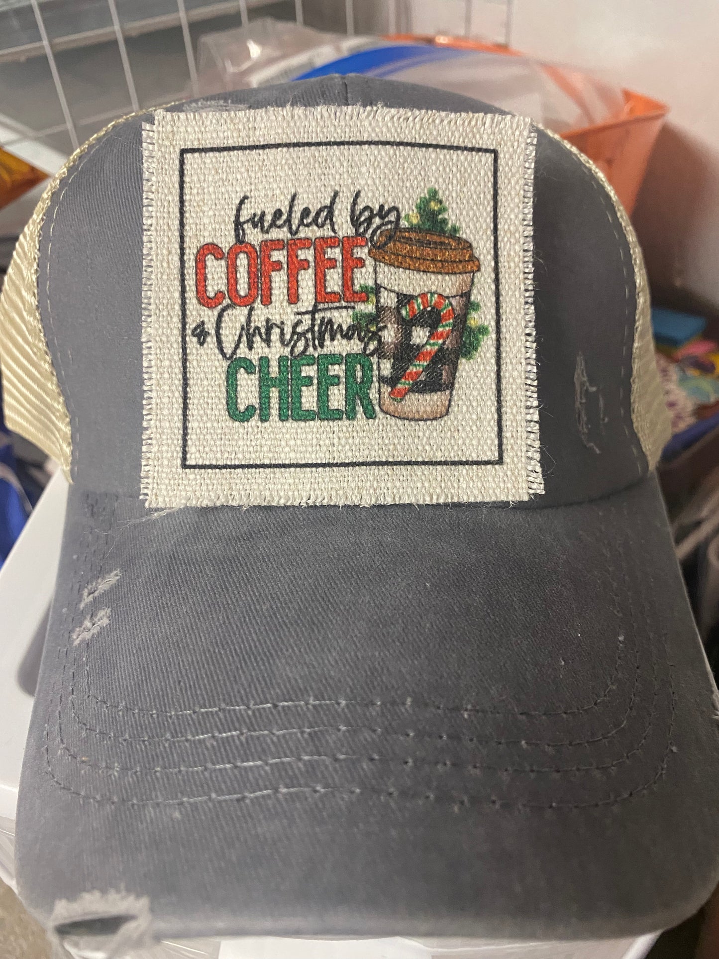 Fueled By Coffee & Christmas Cheer Hat Patch