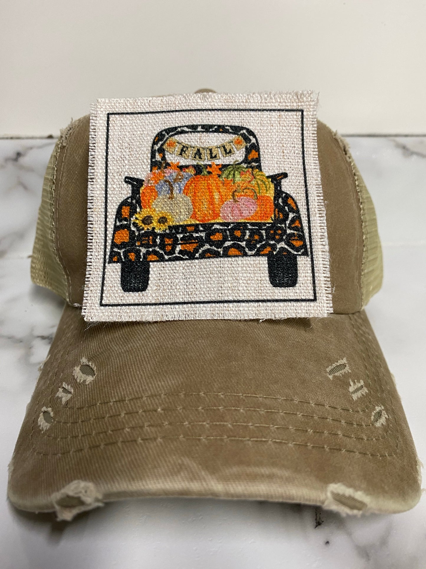 Fall Leopard Truck Hat Patch