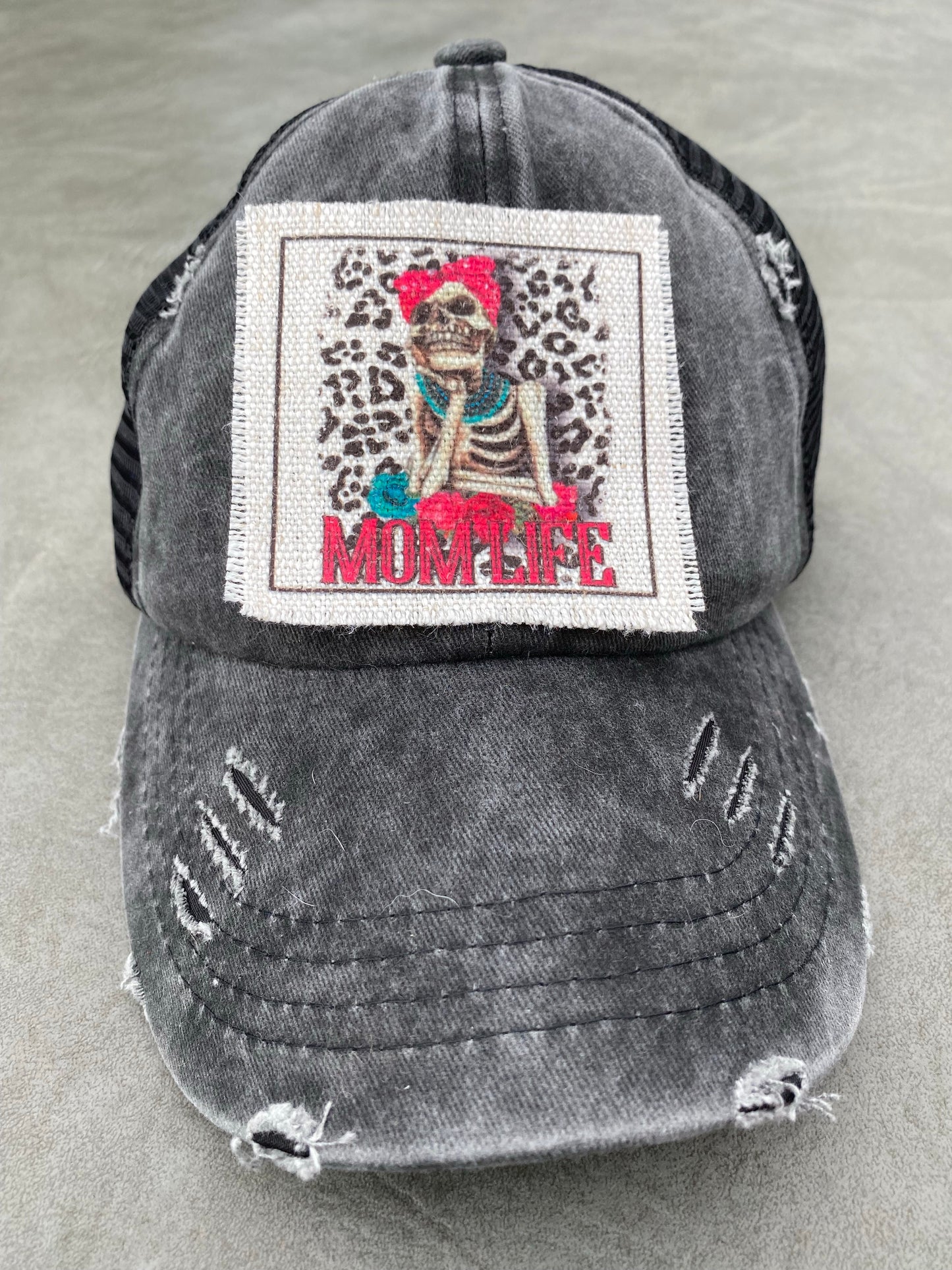 Mom Life Skelton Hat Patch