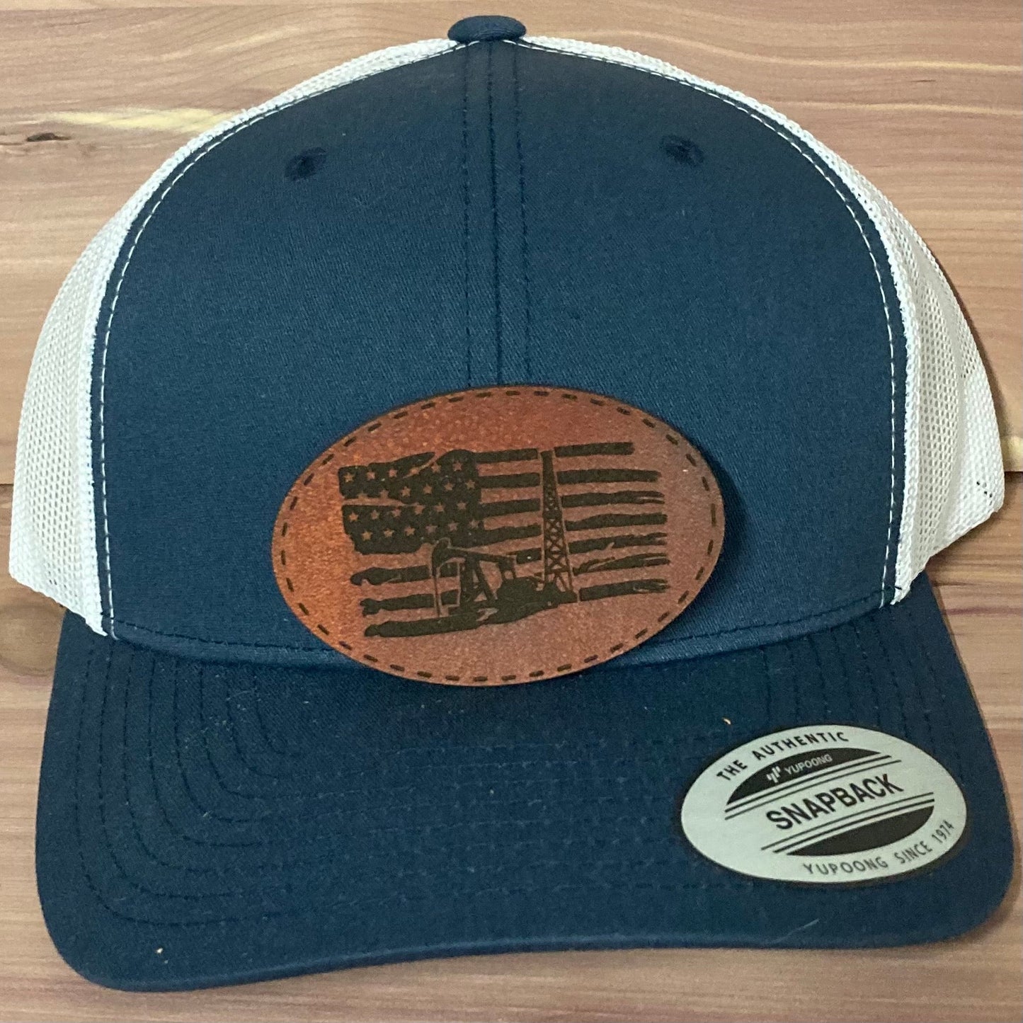 Oilfield Flag Leatherette Hat Patch