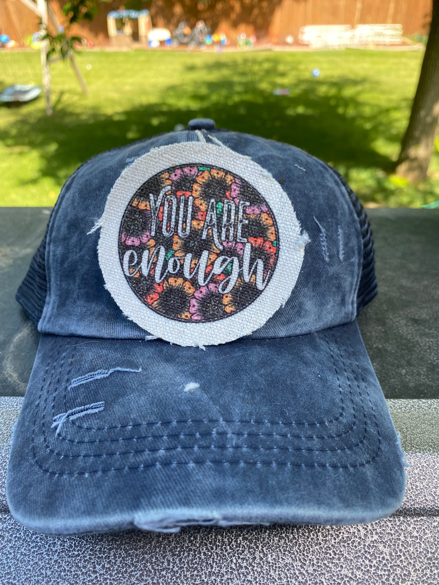 You Are Enough Circle Hat Patch